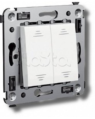 Выключатель двухклавишный в стену, Avanti, Ванильная дымка DKC 4405104 в Йошкар-Оле Аксессуары для стоек и шкафов Pintop.ru