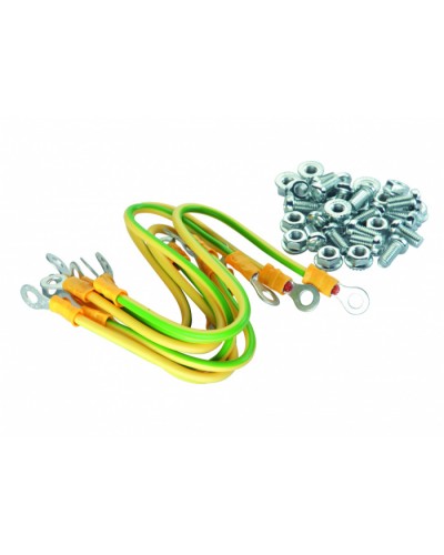 Eurolan Набор проводов заземления, 4 провода 250 мм × 4,0 кв.мм, 4 провода 150 мм × 4,0 кв.мм (60A-14-13GR) в Йошкар-Оле Аксессуары для стоек и шкафов Pintop.ru