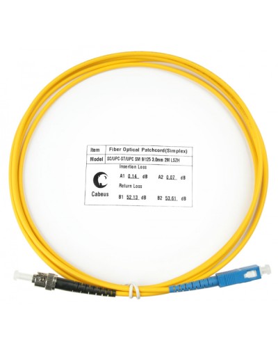 Шнур оптический simplex SC-ST 9/125 sm 2м LSZH Cabeus FOP(s)-9-SC-ST-2m в Йошкар-Оле Патч-корды оптические Pintop.ru
