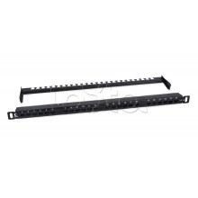 Патч-панель 19" (0,5U) 24 порта RJ-45 кат.6а Cabeus (PLHD-24-Cat.6a-Dual-180-0,5U)