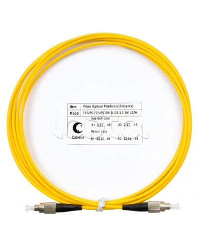 Шнур оптический simplex FC-FC 9/125 SM 3 м LSZH Cabeus FOP(s)-9-FC-FC-3M в Йошкар-Оле Патч-корды оптические Pintop.ru