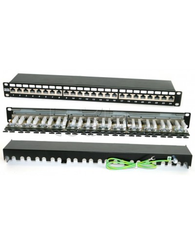 Патч-панель Hyperline PP2-19-24-8P8C-C6A-SH-110D в Йошкар-Оле Патч панель Pintop.ru
