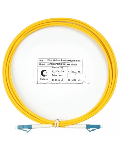 Шнур оптический simplex LC-LC 9/125 SM 3 м LSZH Cabeus FOP(s)-9-LC-LC-3M в Йошкар-Оле Патч-корды оптические Pintop.ru