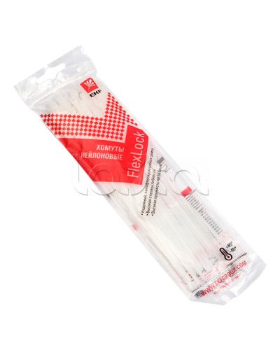 Хомут P6.6 стандартный (б), 2.5x200 (50шт) FlexLock PROxima EKF (plc-fl-ctsw-2.5x200-r) в Йошкар-Оле Стяжки-хомуты Pintop.ru