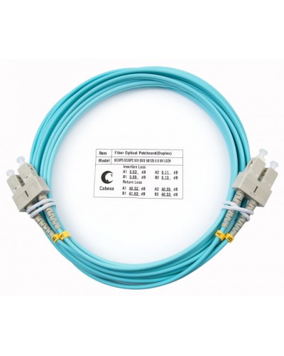 Шнур оптический duplex SC-SC 50/125 mm OM3 5м LSZH Cabeus FOP-50-SC-SC-5m в Йошкар-Оле Патч-корды и пигтейлы Pintop.ru