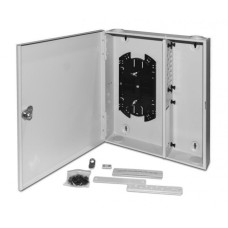 Бокс оптический универсальный настенный, от 8 до 32 портов (SC, duplex LC, ST, FC) Hyperline FO-WBX-4xSLT-W140H42-32UN-GY