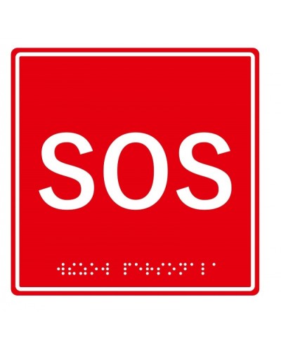 Табличка тактильная с пиктограммой SOS (150x150мм) (красный фон) Hostcall MP-010R1 в Йошкар-Оле Дополнительное оборудование для ОПС Pintop.ru