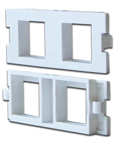 Вставка модульная на 2 кейстоуна в розетку LAN-MB, белая LANMASTER (LAN-MBP-2OK-WH) в Йошкар-Оле Проходные адаптеры и розетки оптические Pintop.ru