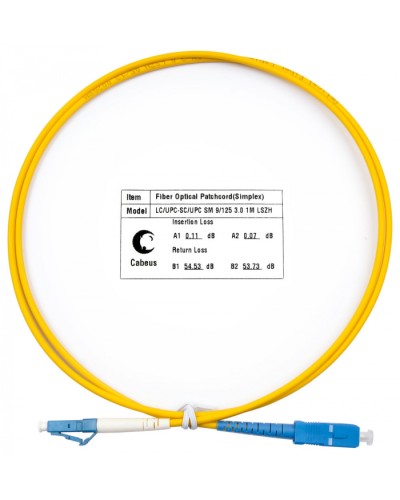 Шнур оптический simplex LC-SC 9/125 SM 1 м LSZH Cabeus FOP(s)-9-LC-SC-1M в Йошкар-Оле Патч-корды оптические Pintop.ru