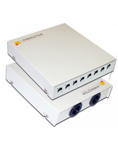 Кросс оптический настенный, металлический, на 8 FC адаптеров LANMASTER LAN-FOBM-WM-8FC в Йошкар-Оле Кросс оптический Pintop.ru