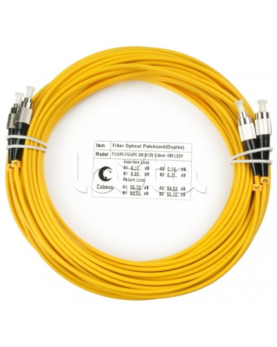 Шнур оптический duplex FC-FC 9/125 sm 25м LSZH Cabeus FOP(d)-9-FC-FC-25m в Йошкар-Оле Патч-корды оптические Pintop.ru