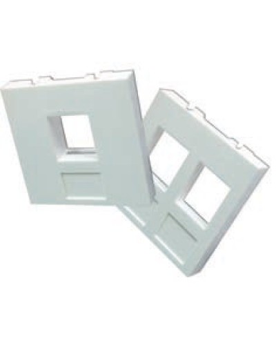 Вставка 45x45 на 2 кейстоуна, со шторками, маркировкой и иконками, белая LANMASTER LAN-SIP-24М-WH в Йошкар-Оле Аксессуары для кабель-канала Pintop.ru