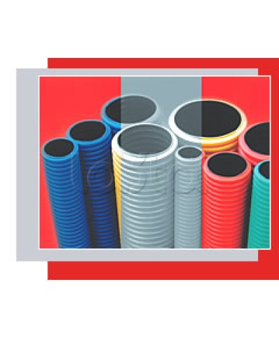 NR90 Двустенная труба ПНД жёсткая, тип 750, SN19, D90мм (1шт=6м) цвет красный Экопласт (80090-6) в Йошкар-Оле Труба гофрированная Pintop.ru