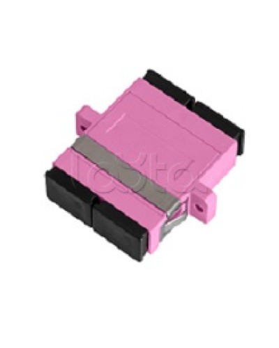 Адаптер NIKOMAX волоконно-оптический, соединительный, многомодовый, стандарта OM4, SC/UPC-SC/UPC, двойной, пластиковый, без шторки, с фланцами, маджента, уп-ка 2шт. NIKOMAX (NMF-OA2M4-FN-SCU-SCU-MG-2) в Йошкар-Оле Проходные адаптеры и розетки оптические 