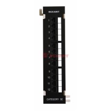 Патч-Панель 10" 12 гнёзд RJ-45 Cаt.5e 110 IDC ( монтаж на стенку) REXANT 04-0020