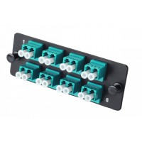 Комплект планка Q-SLOT с 8 адаптерами дуплекс LC OM3, монтажные шнуры, КДЗС Eurolan (38M-30-2L-08BL)