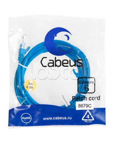 Патч-корд U/UTP Cabeus PC-UTP-RJ45-Cat.6-2m-BL-LSZH в Йошкар-Оле Патчкорды (медные) Pintop.ru
