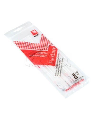 Хомут P6.6 стандартный (б), 2.5x150 (100шт) FlexLock PROxima EKF (plc-fl-ctsw-2.5x150) в Йошкар-Оле Стяжки-хомуты Pintop.ru