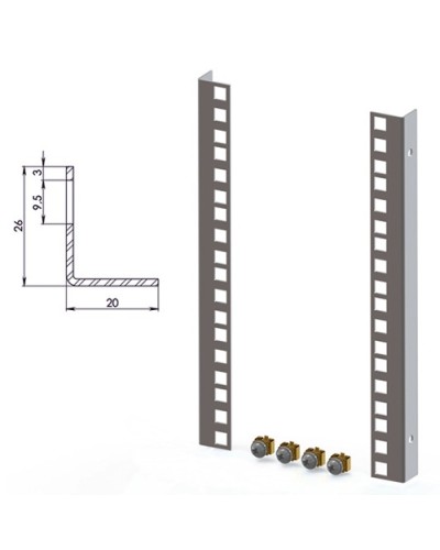 Направляющие для шкафов 12U TLK TLK-VNI-12U-2 в Йошкар-Оле Полки для шкафов и стоек Pintop.ru
