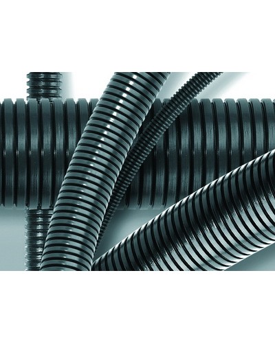 Труба ПА 6 гофр. DN12мм, ПВ-0, Dвн 12,2 мм, Dнар 15,8 мм, цвет тёмно-серый, без протяжки DKC PA601216F0 в Йошкар-Оле Гладкая труба Pintop.ru