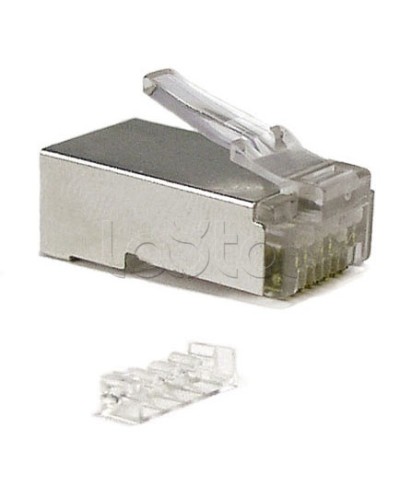 Коннектор RJ-45 под витую пару, категория 6 (50 µ/ 50 микродюймов), экранированный, универсальный (для одножильного и многожильного кабеля), со вставкой Cabeus 8P8C-SH-C6-TWP в Йошкар-Оле Коннекторы и разъемы Pintop.ru