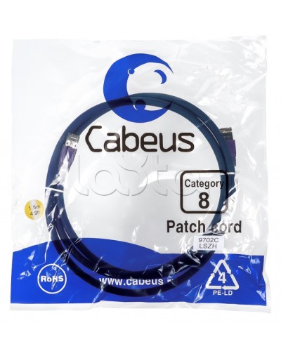 Патч-корд S/FTP Cabeus PC-SSTP-RJ45-Cat.8-1.5m-LSZH в Йошкар-Оле Патчкорды (медные) Pintop.ru