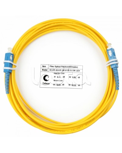 Шнур оптический simplex SC-SC 9/125 SM 5 м LSZH Cabeus FOP(s)-9-SC-SC-5M в Йошкар-Оле Патч-корды оптические Pintop.ru