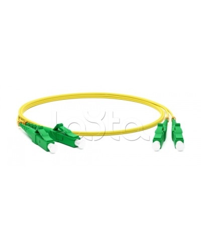 Патч-корд волоконно-оптический одномодовый SM 9/125 (OS2), LC/APC-LC/APC, duplex, LSZH, 2 м Hyperline FC-D2-9-LC/AR-LC/AR-H-2M-LSZH-YL в Йошкар-Оле Патч-корды оптические Pintop.ru