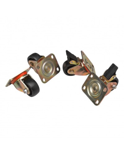 Комплект роликов, 2 шт с тормозом, 2 обычных, нагрузка 150 кг на ролик Datarex DR-460000 в Йошкар-Оле Ролики для шкафов и стоек Pintop.ru