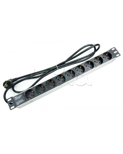 Блок на 9 розеток EU горизонтальный для 19 шкафов Cabeus (PDU-9P-2EU) в Йошкар-Оле Блоки розеток Pintop.ru