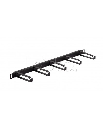 Органайзер горизонтальный 19 0.5U, 5 колец (Черный) Cabeus (JB08-0,5U-BK) в Йошкар-Оле Кабельные органайзеры Pintop.ru