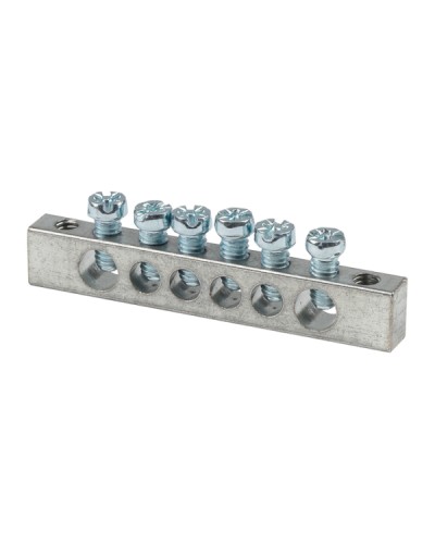 Шина PEN ноль-земля (6x9мм) 6 отв. цинк крепеж по краям EKF (sn1-63-06-k) в Йошкар-Оле Аксессуары для стоек и шкафов Pintop.ru