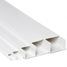 Кабель-канал 12x12x2000, двойной замок, белый (ПожТехКабель)