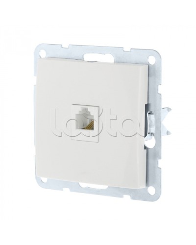 Розетка телефонная RJ-12 с накладкой (белый) LK60 Экопласт (865504-1) в Йошкар-Оле Розетки компьютерные и телефонные Pintop.ru