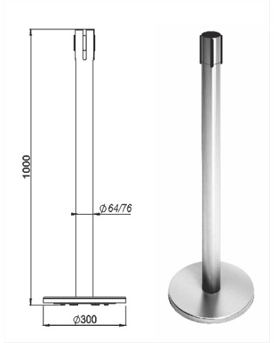 Стойка ограждения передвижная с ремнем Oxgard Стойка ограждения передвижная с ремнем (5 метров красный) (ВЗР2387.06) в Йошкар-Оле Ограждения Pintop.ru