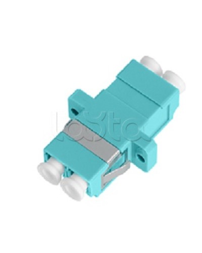 Адаптер NIKOMAX волоконно-оптический, соединительный, многомодовый, стандарта OM3, LC/UPC-LC/UPC, двойной, пластиковый, без шторки, с фланцами, аква, уп-ка 2шт. NIKOMAX (NMF-OA2M3-FN-LCU-LCU-AQ-2) в Йошкар-Оле Проходные адаптеры и розетки оптические Pint