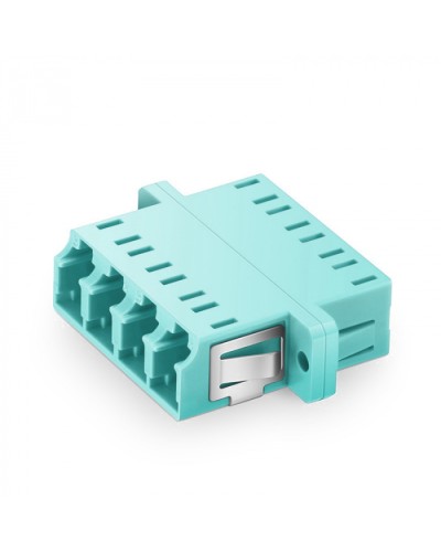 Оптический адаптер OM3, квадро LC, с фланцами, бирюзовый Eurolan (36A-30-4L-02AQ) в Йошкар-Оле Проходные адаптеры и розетки оптические Pintop.ru