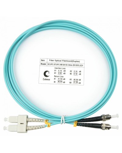 Шнур оптический duplex SC-ST 50/125 mm OM3 1,5м LSZH Cabeus FOP-50-SC-ST-1,5m в Йошкар-Оле Патч-корды и пигтейлы Pintop.ru