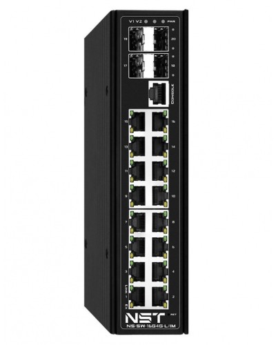 NST NS-SW-16G4G-PL/IM Промышленный управляемый L2+ HiPoE коммутатор Gigabit Ethernet на 16 GE RJ45 PoE + 4 GE SFP порта в Йошкар-Оле Коммутаторы Pintop.ru