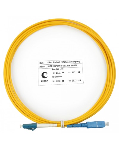 Шнур оптический simplex LC-SC 9/125 SM 3 м LSZH Cabeus FOP(s)-9-LC-SC-3M в Йошкар-Оле Патч-корды оптические Pintop.ru