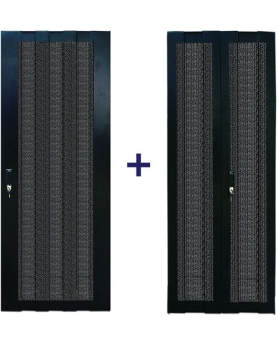 Комплект дверей 22U, 600 мм, черный, передняя - перфорированная, задняя - распашная перфорированная TWT TWT-CBB-DR22-6x-S-P1 в Йошкар-Оле Аксессуары для стоек и шкафов Pintop.ru