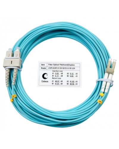 Шнур оптический duplex LC-SC 50/125 mm OM3 25м LSZH Cabeus FOP-50-LC-SC-25m в Йошкар-Оле Патч-корды и пигтейлы Pintop.ru