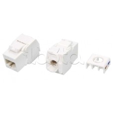Вставка Keystone Jack RJ-45(8P8C) Hyperline KJ8-8P8C-C6-180-TLS-WH