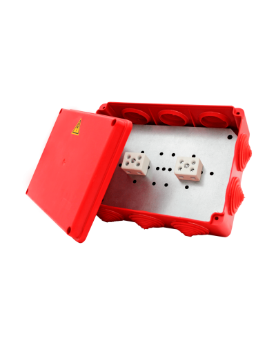 Коробка распределительная огнестойкая КРОПС-П4, IP54, габаритные размеры 150х110х70 мм, для кабелей сечением до 2,5 мм2, 8 клемм КМ-Профиль (FRJB-KM-P4-2.5-08-КРОПС-IP54) в Йошкар-Оле Распределительные коробки Pintop.ru