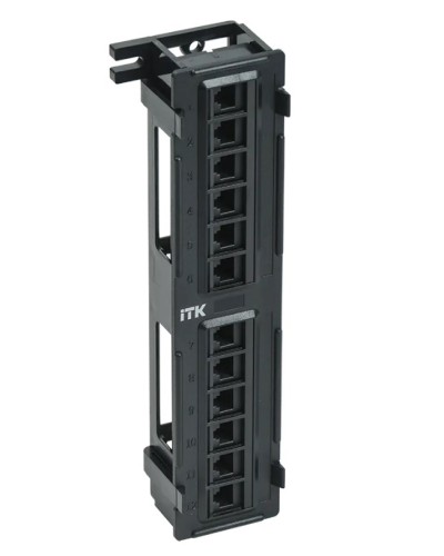 ITK Настенная патч-панель кат.5Е UTP, 12 портов (IDC Dual) (PP12-C5EU-D05) в Йошкар-Оле Патч панель Pintop.ru