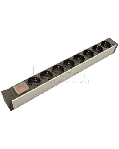 Блок розеток для 19 шкафов, горизонтальный Hyperline (SHZ19-8SH-S-IEC) в Йошкар-Оле Блоки розеток Pintop.ru