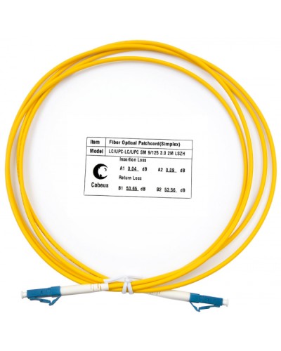 Шнур оптический simplex LC-LC 9/125 SM 2 м LSZH Cabeus FOP(s)-9-LC-LC-2M в Йошкар-Оле Патч-корды оптические Pintop.ru