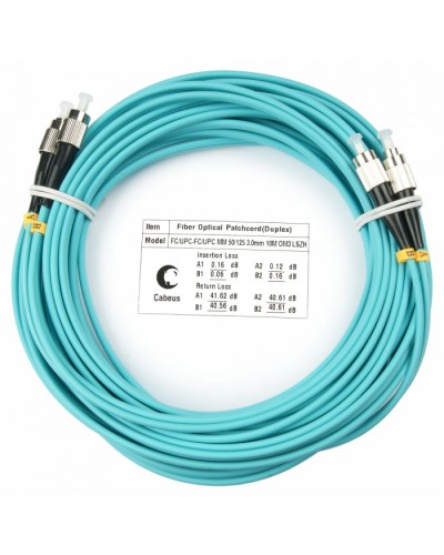 Шнур оптический duplex FC-FC 50/125 mm OM3 15м LSZH Cabeus FOP-50-FC-FC-15m в Йошкар-Оле Патч-корды и пигтейлы Pintop.ru