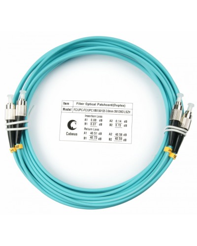 Шнур оптический duplex FC-FC 50/125 mm OM3 7м LSZH Cabeus FOP-50-FC-FC-7m в Йошкар-Оле Патч-корды и пигтейлы Pintop.ru
