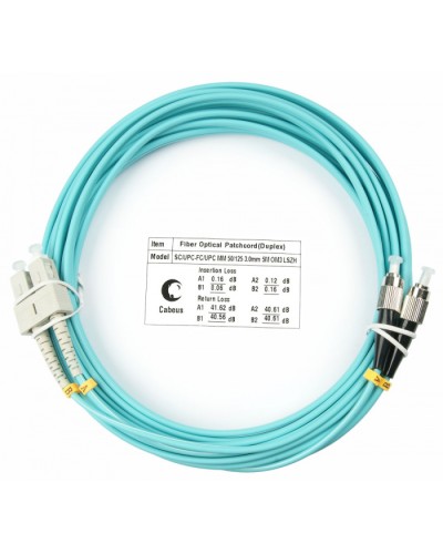 Шнур оптический duplex SC-FC 50/125 mm OM3 10м LSZH Cabeus FOP-50-SC-FC-10m в Йошкар-Оле Патч-корды и пигтейлы Pintop.ru